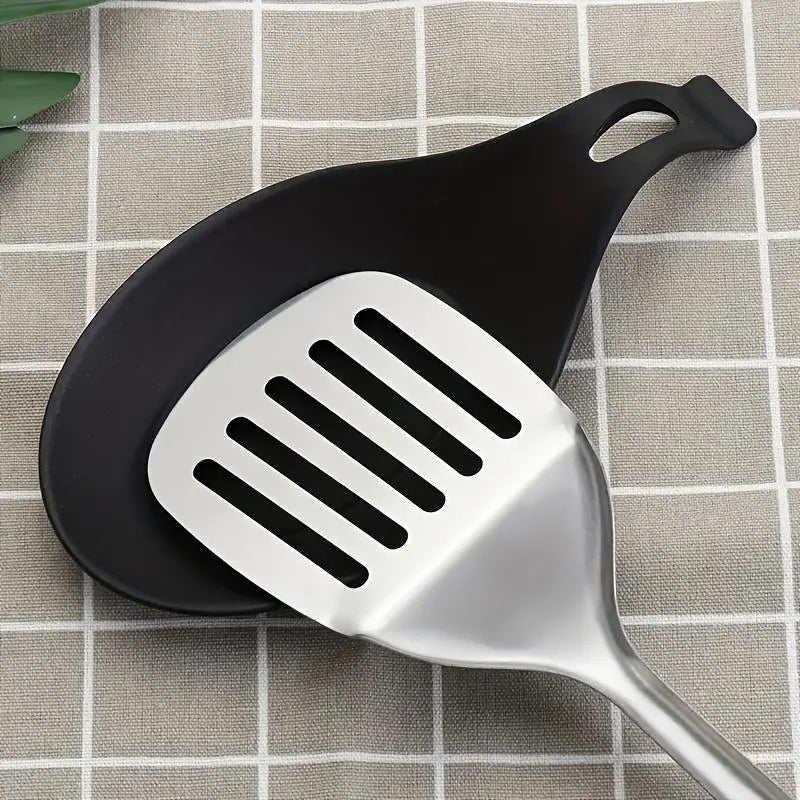1pc Silicone Spoon Rest, Kitchen Utensil Holder, High-Quality Plastic Countertop Stand, Stovetop Spoon Pad, No Power Required, Suitable for Stovetop and Kitchen Counter Use, Ideal Kitchen Gadget