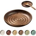 Spoon Rest, Large Stoneware Drip Tray for Multiple Utensils, Stove Top Holder with Reactive , Modern  Kitchen Decor