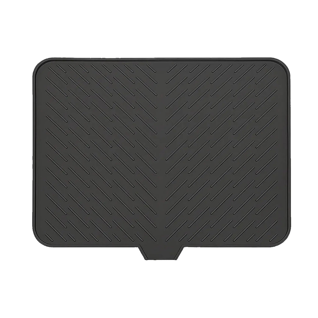 Large Rectangle Heat-Resistant Silicone Dish Drying Mat - Built-in Drainage Hole, Kitchen Countertop Accessory, Easy-to-Clean Tableware Coaster for New Year, Valentine's Day