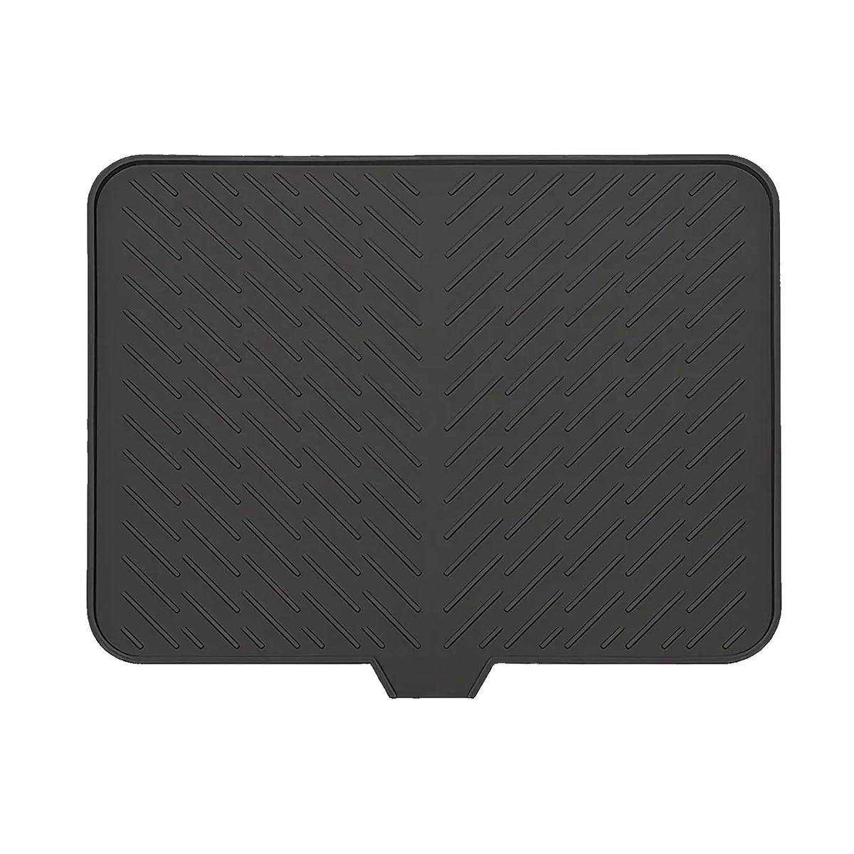 Large Rectangle Heat-Resistant Silicone Dish Drying Mat - Built-in Drainage Hole, Kitchen Countertop Accessory, Easy-to-Clean Tableware Coaster for New Year, Valentine's Day