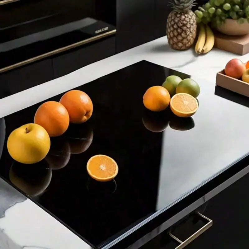 Black Thickened Acrylic Countertop Protector Mat With Raised Water Dam Edge, Waterproof & Scratch Resistant, Specially Designed For Kitchen Worktop Protection, Perfect Fit For Your Kitchen