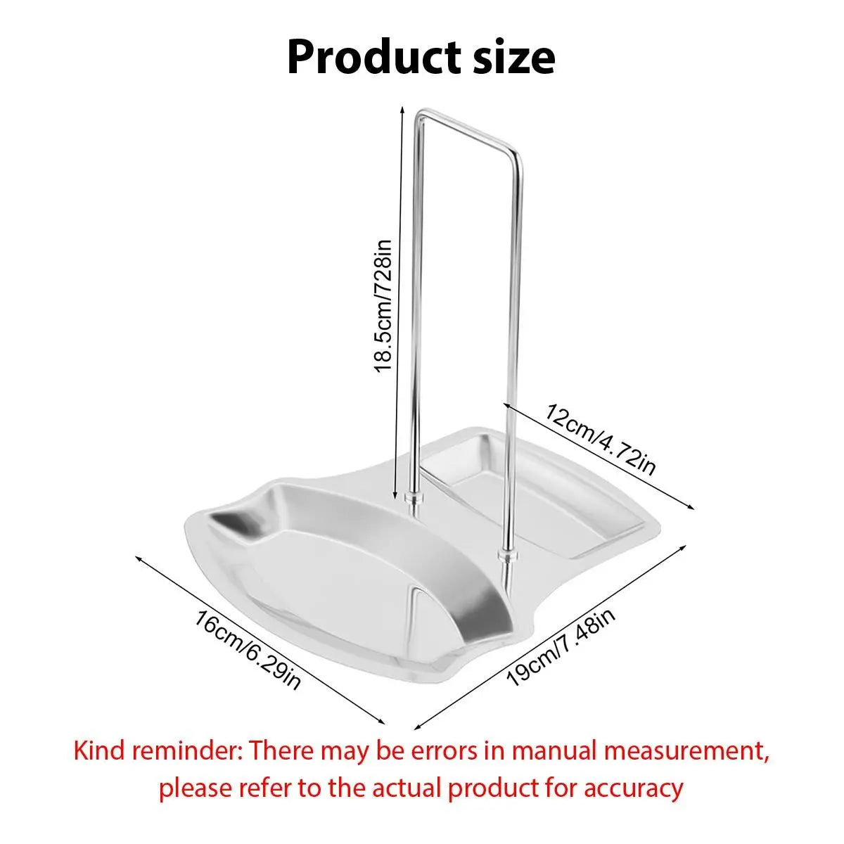 Kitchen Drainable Pot Lid Holder, Stainless Steel Punch-Free Spoon Support, Detachable Frame with Water Tray, Neat Lid Storage Solution