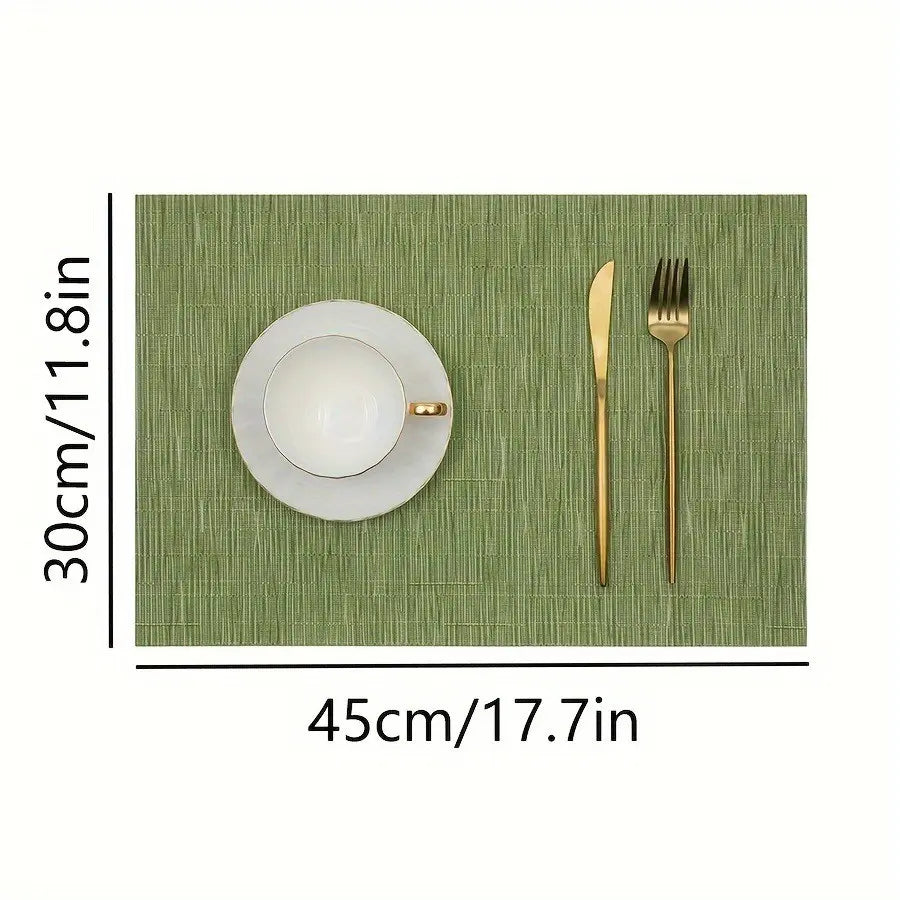 4pc Heat Resistant Non-Slip Washable Placemats, Household Placemat, PVC Insulation Mats, Plastic Placemats, Durable Tableware Protection, Ideal for Dining, Kitchen & Home Use