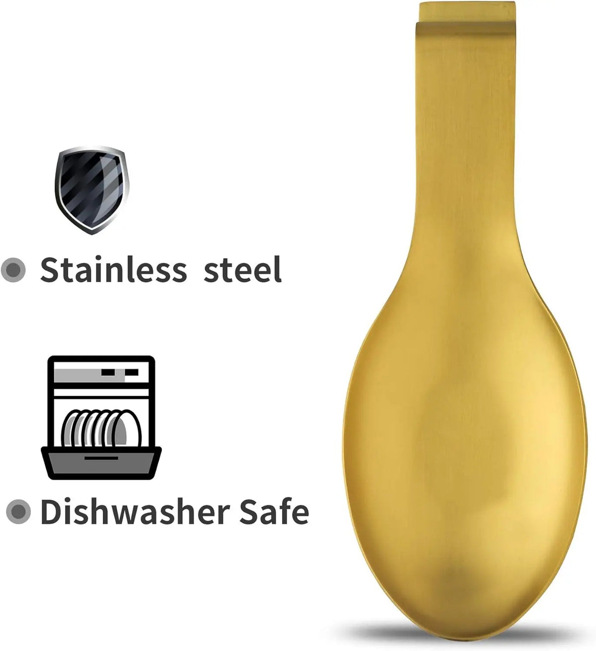 Gold Spoon Rest for Kitchen Counter, Stainless Steel Spoon Holder for Stove Top, Spatula Ladle Spoon Utensils Holder, Gold Kitchen Accessories, Gold Cooking Utensiles,Christmas Gift