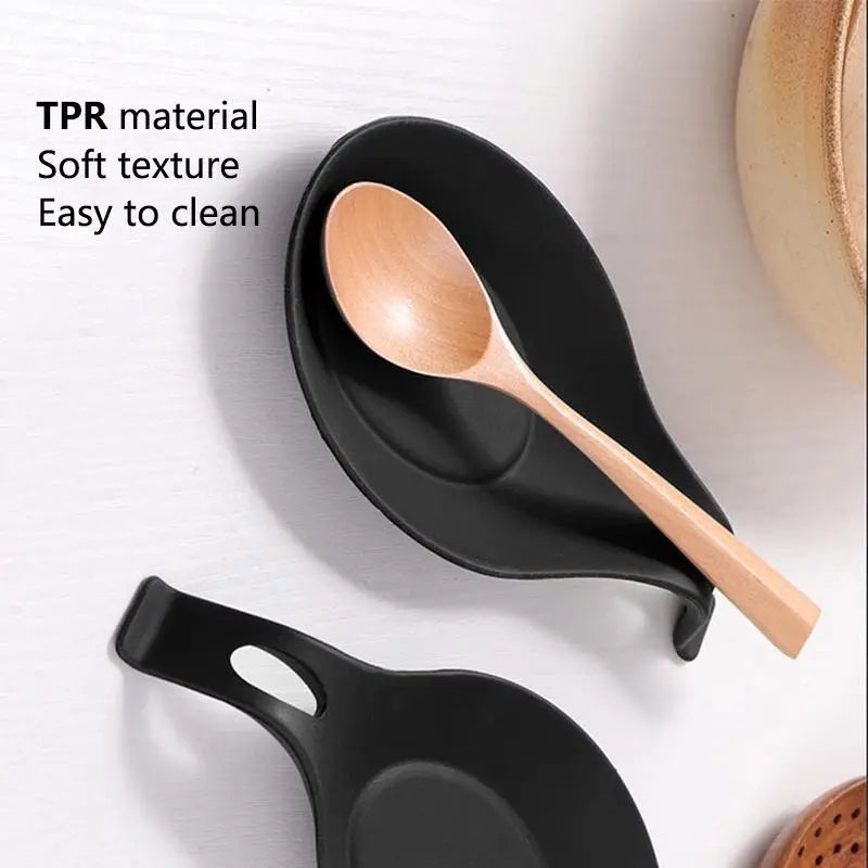 Silicone Heat Resistant Spoon Rest, 1 Count Kitchen Utensil Holder for Cooking, Cutlery & Tableware Rest Tool, Kitchen Accessories