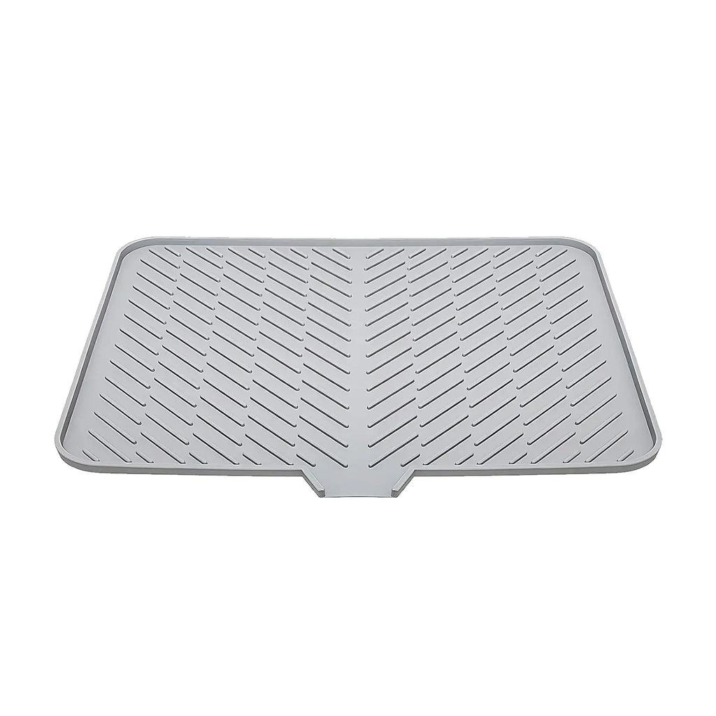 Large Rectangle Heat-Resistant Silicone Dish Drying Mat - Built-in Drainage Hole, Kitchen Countertop Accessory, Easy-to-Clean Tableware Coaster for New Year, Valentine's Day