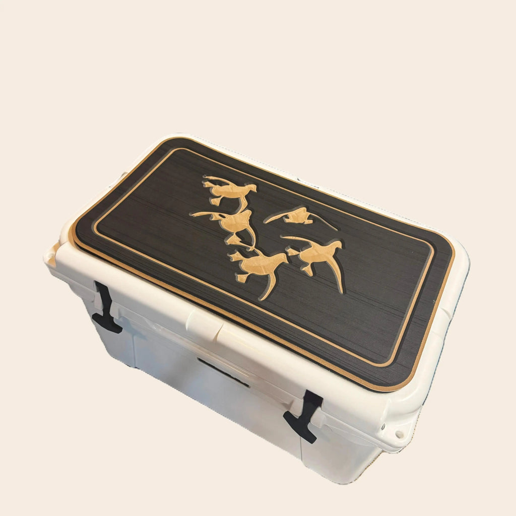 RTIC Vortex Cooler Pad with Cupped Ducks Logo - RTIC Cooler-Fitting Black/Brown Placemat - 3M Easy Peel & Stick Adhesive - Durable, Weather-Resistant for Outdoor Enthusiasts