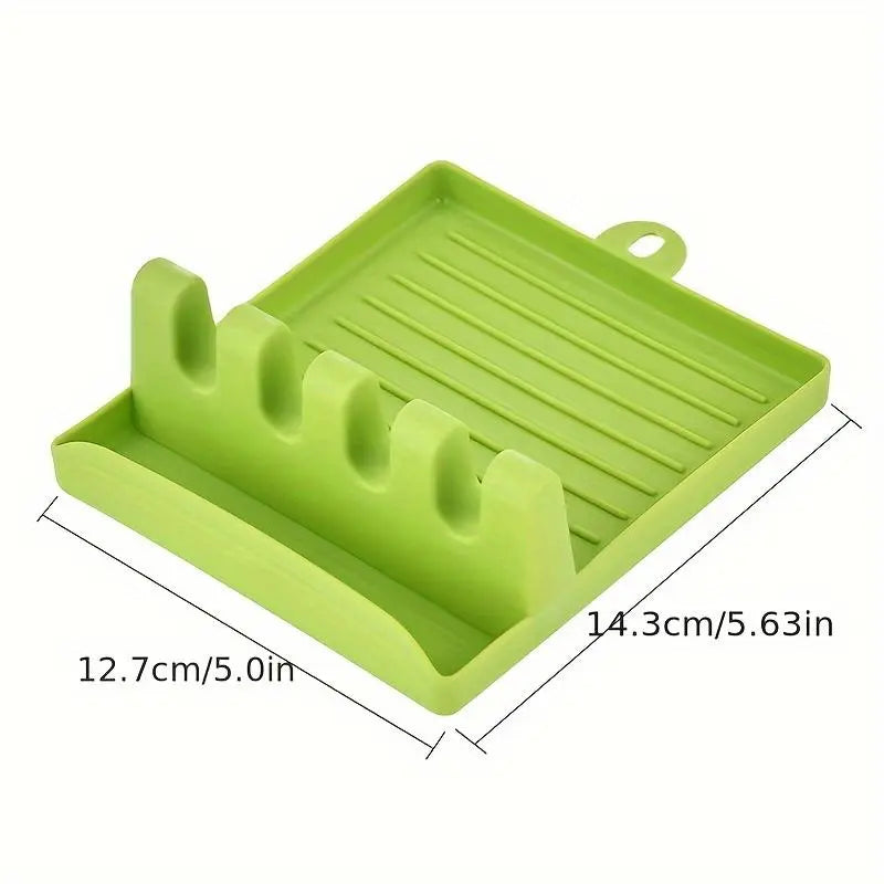 Silicone Spoon Rest, 1 Count Kitchen Utensil Spatula Holder, Kitchen Storage & Organization, Kitchen Accessories, Kitchenware