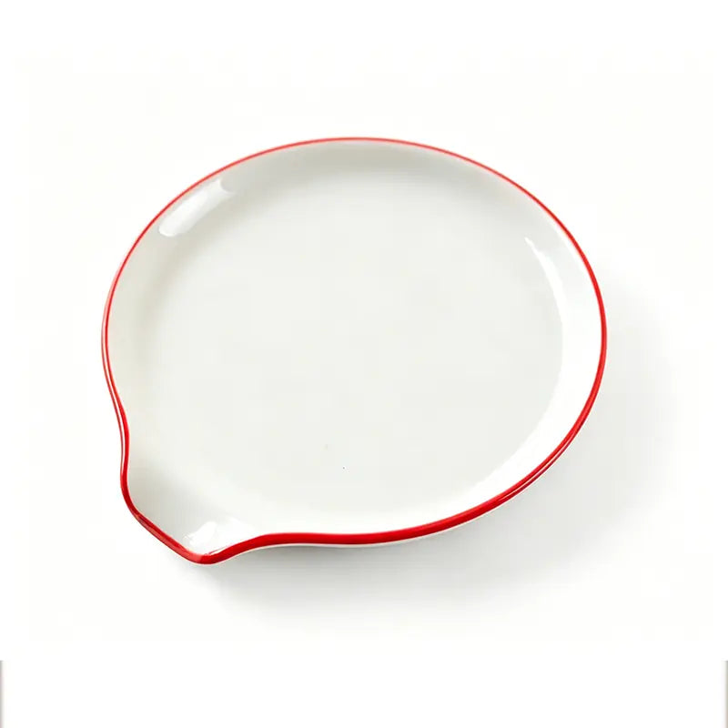 Ceramic Spoon Rest for Stove Top - 5 in Large Cutlery & Tableware Holder for Kitchen Countertop, Heat-Resistant for Ladle, Spatula, Tong