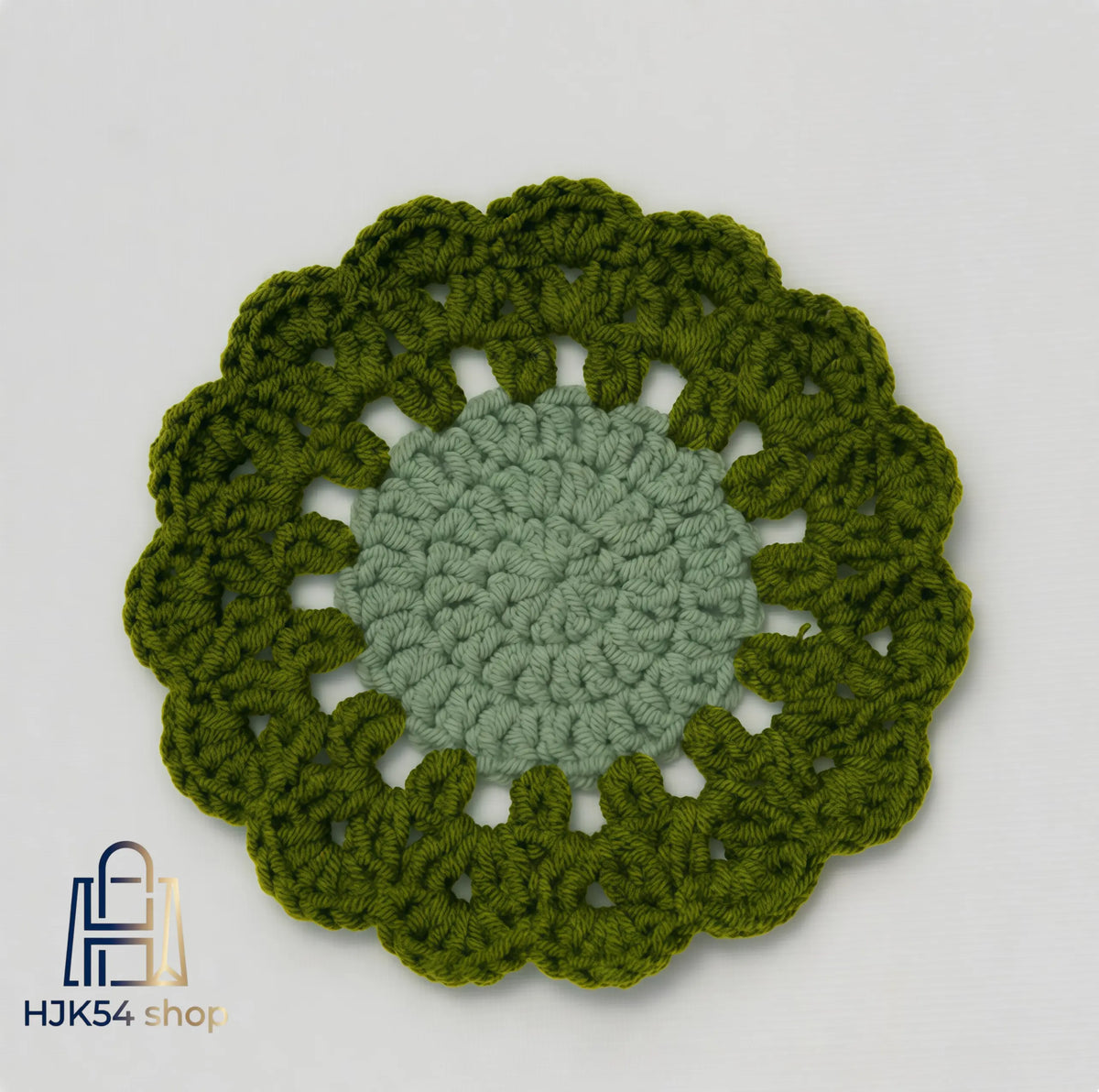 4pcs Handmade Boho Cottagecore Round Crochet Cotton Kitchen Drink Coasters - Rustic Scalloped Edge, Floral Design, Decorative Home Decor Items for Coffee/Tea Cups, Protects Table from Spills, Sohochic