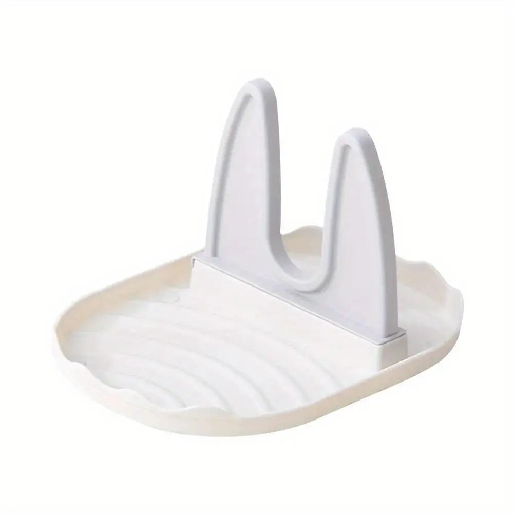 Single Small Rectangular Compact Plain Solid Countertop Kitchen Pan Lid Organizer - Tableware Rest, Cutlery, Spoon & Spatula Storage Holder for Home