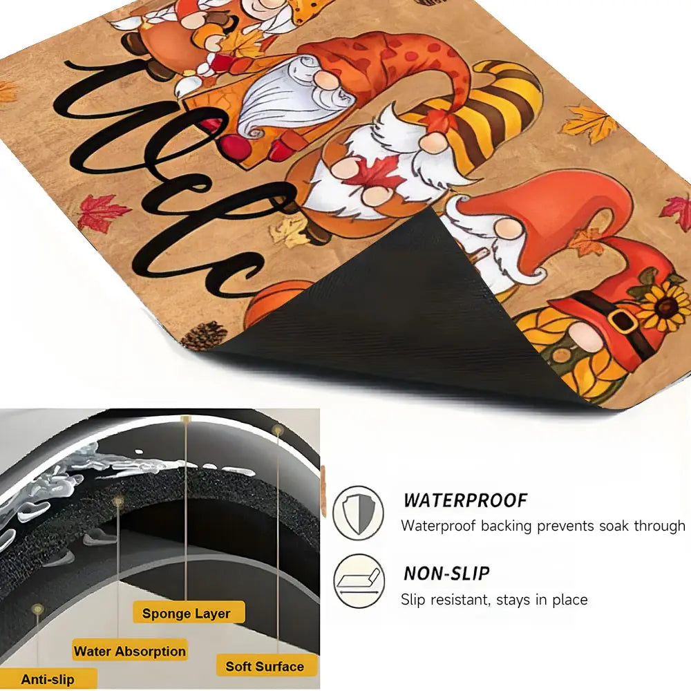 Soft Electric Stove Cover Cook Top Panel Protector Pad, Thanksgiving Theme Maple Leaf Goblin Pumpkin Design, Scratch Resistant, Easy Clean, Multi-Purpose Kitchen Mat, Home Fall Autumn Thanksgiving Decor, Universal Fit
