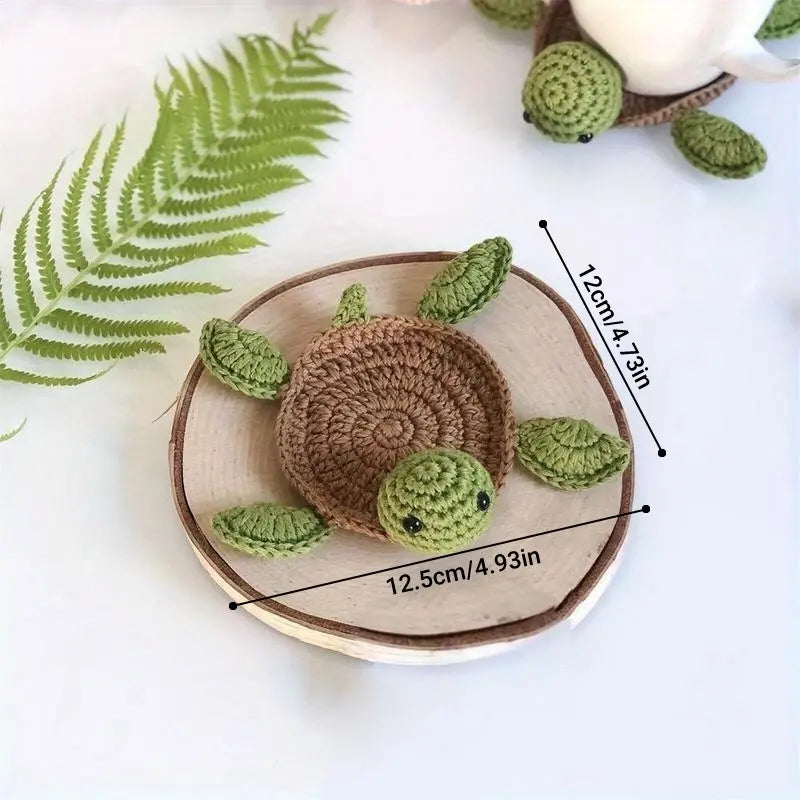 Cute Turtle Design Tea Coaster, 1 Count Handmade Crochet Insulated Table Protector, Heat Resistant Cup Coaster, Kitchen Coasters, Kitchen Accessories, Quirky Turtle Coasters, Coasters For Drinks, Decorative Coaster