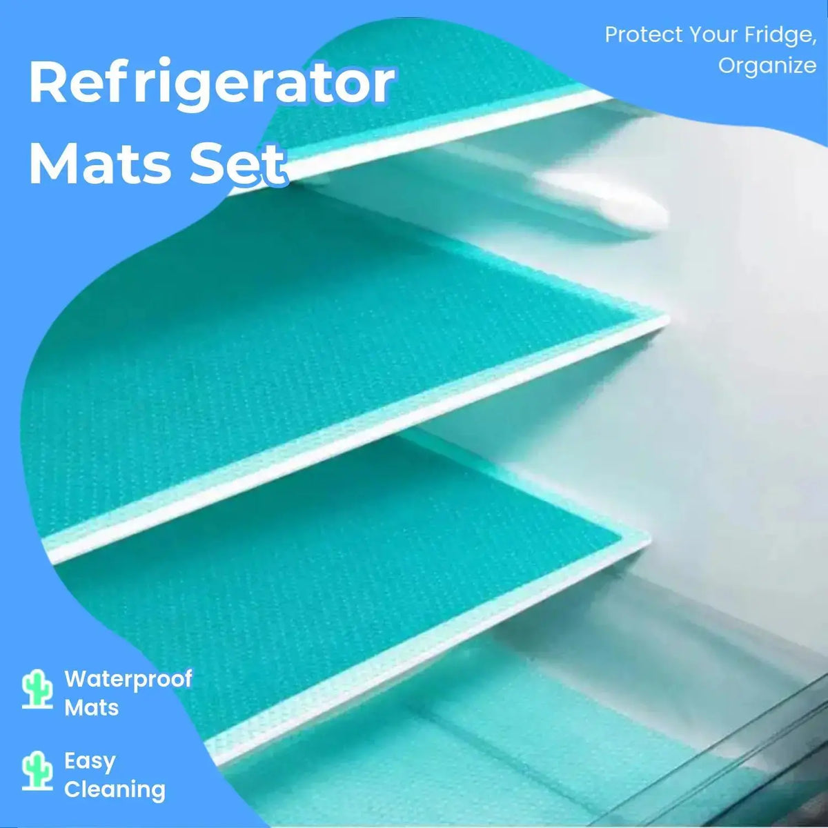 Waterproof Oilproof Fridge Mat Multi-Purpose Kitchen Liner for Freezer Drawer Cup Coaster