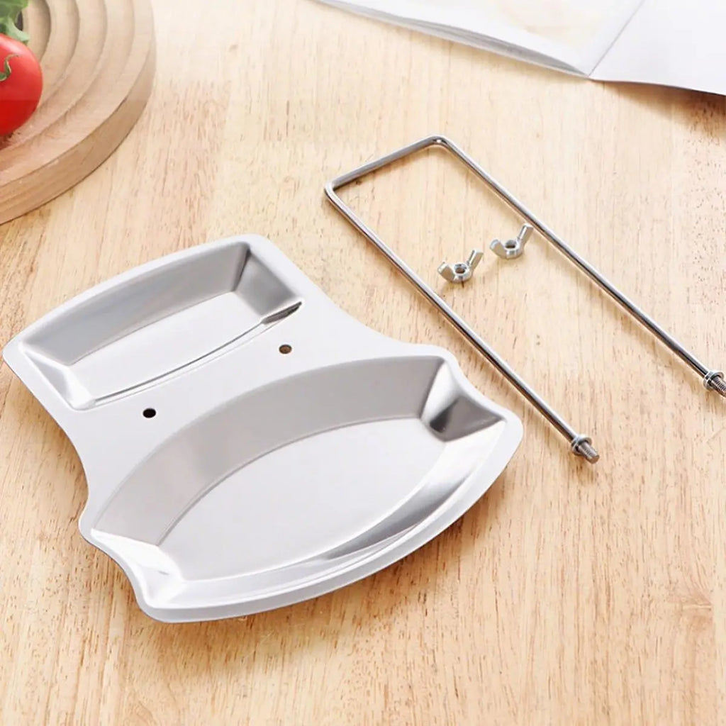 Kitchen Drainable Pot Lid Holder, Stainless Steel Punch-Free Spoon Support, Detachable Frame with Water Tray, Neat Lid Storage Solution