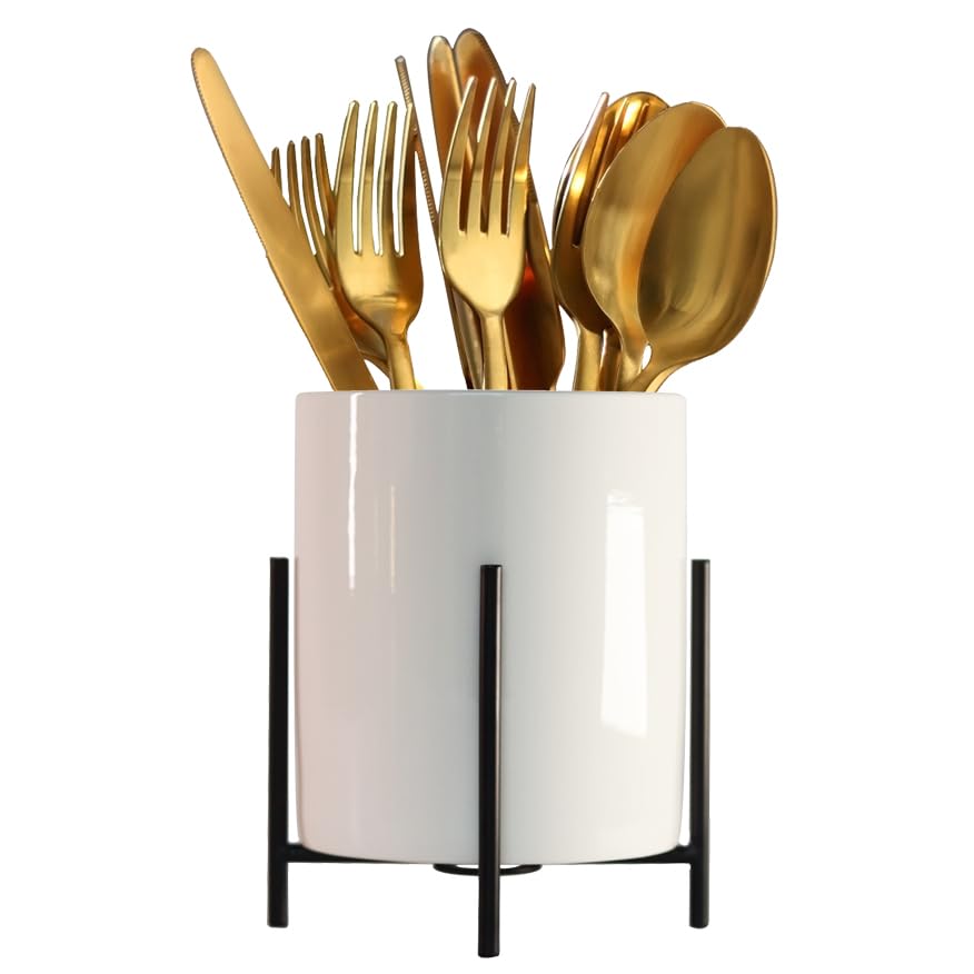 Silverware Holder,Kitchen Utensil Holder,Flatware Organizers With Metal Frame, Mesh Flatware Holder Organizer Perfect for Home, Kitchen, Countertop, Party, Camping, Outdoor and Restaurant