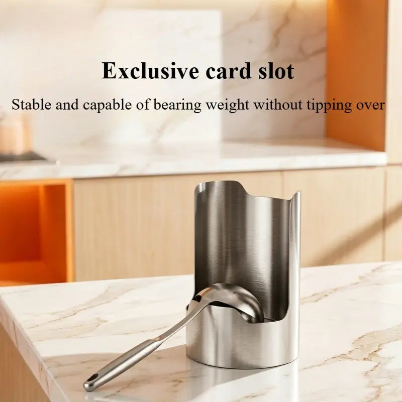 1 PC Stainless Steel Soup Spoon Holder, Chopstick Tray, Kitchen Spoon Storage Plate, Buffet Knife Holder, Multi-compartment Design, Anti-slip Feature, Drainage Storage, Drainage Function, Clean Worktop, Excellent Kitchen Item, Practical Kitchenware