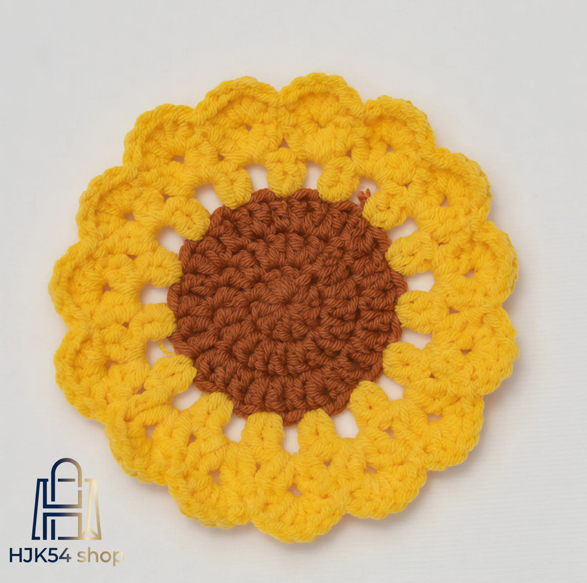 4pcs Handmade Boho Cottagecore Round Crochet Cotton Kitchen Drink Coasters - Rustic Scalloped Edge, Floral Design, Decorative Home Decor Items for Coffee/Tea Cups, Protects Table from Spills, Sohochic