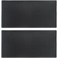 2-Pack Rectangle Modern Bar Mats for Countertop - 12x6x0.4in Durable Anti-Slip Synthetic Rubber Spill Mats for Kitchen Counters, Clubs, Indoor Household Tableware Pads