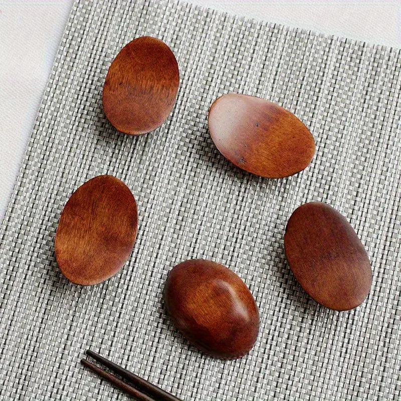 5pcs, Nanmu Handmade Wooden Chopsticks Holder - Creative, And Retro - Perfect For Tableware, Cutlery And Kitchen Accessories