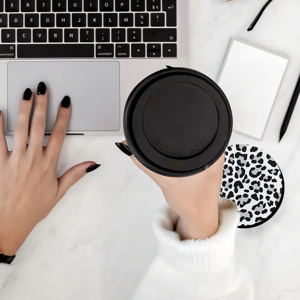 Leopard Print Office Desk Coaster Set-2/4pcs Exquisite Packaging, Easy to Clean, Suitable Christmas and Birthday Gift for Both Men and Women