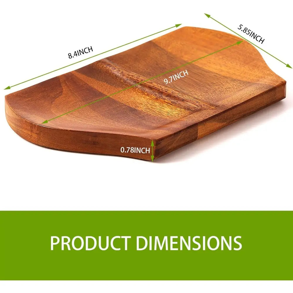 Handcrafted Lightweight Acacia Wood Double Spoon Rest - Natural Grain Organic Wood Kitchen Tableware Holder with Non-Slip Silicone Feet, for Cooking Stove Top, Cutlery, Spatula,sohochic