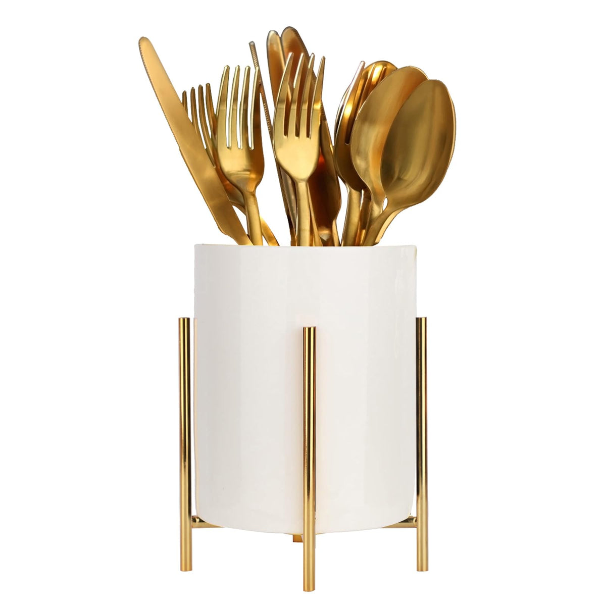 Silverware Holder,Kitchen Utensil Holder,Flatware Organizers With Metal Frame, Mesh Flatware Holder Organizer Perfect for Home, Kitchen, Countertop, Party, Camping, Outdoor and Restaurant
