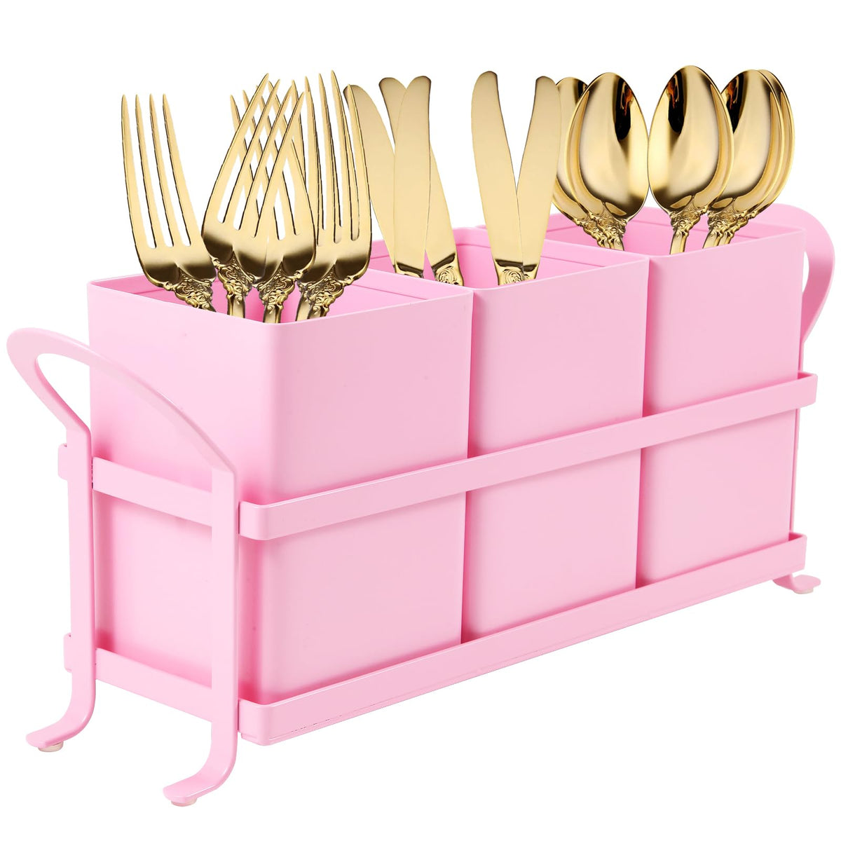 NelyBet Flatware, Cutlery,Kitchen Utensil & Silverware Caddy Organizer Bin Holder for Forks, Spoons, Knives - Perfect for Kitchen Countertop- Black