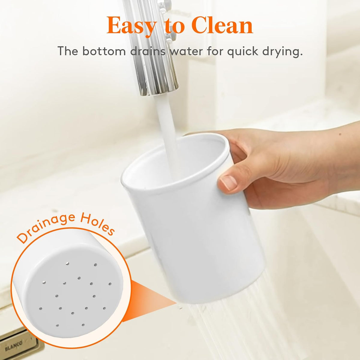 Lifewit Plastic Silverware Holder for Kitchen Countertop