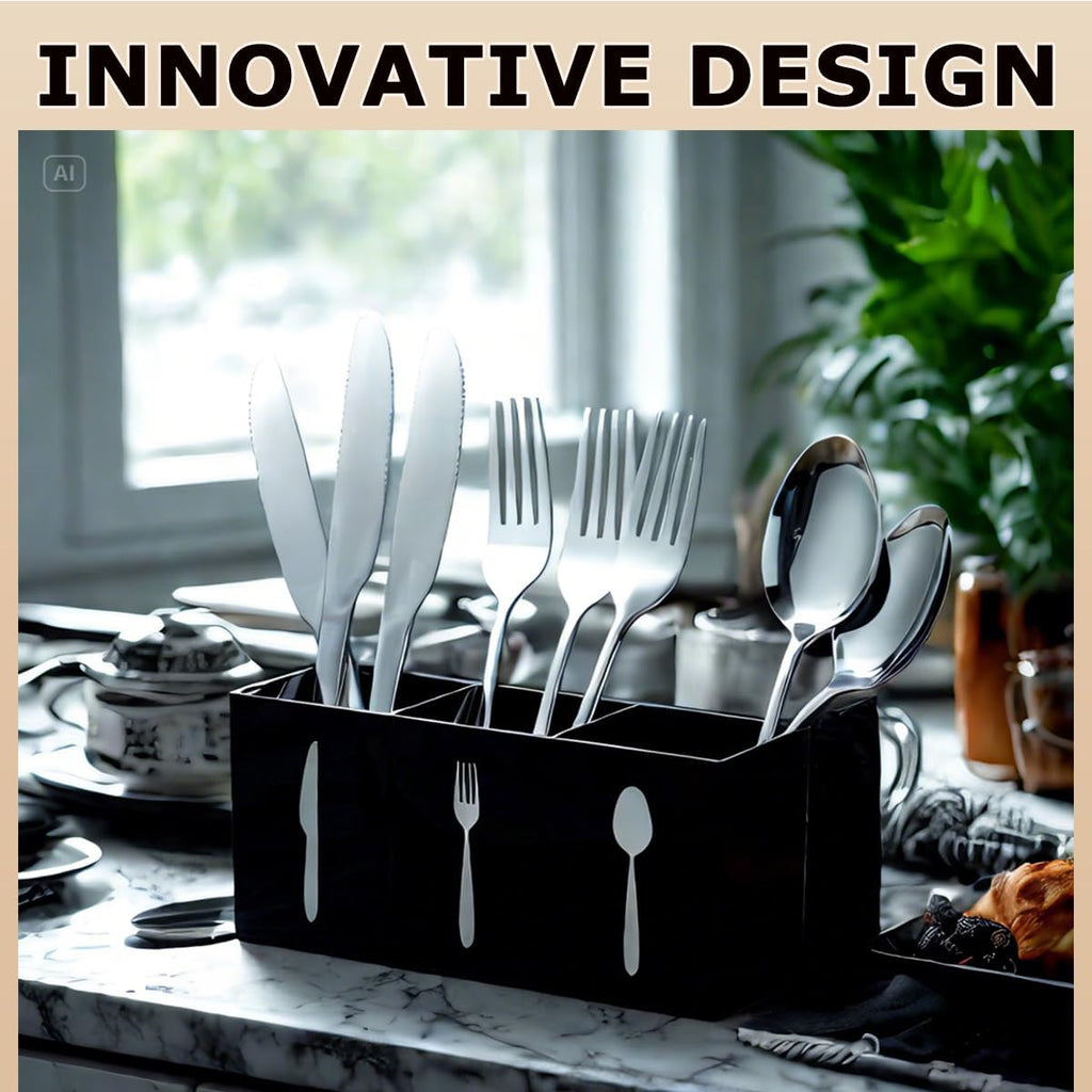 Silverware Holder for Party,Spoon and Fork Organizer(Black)