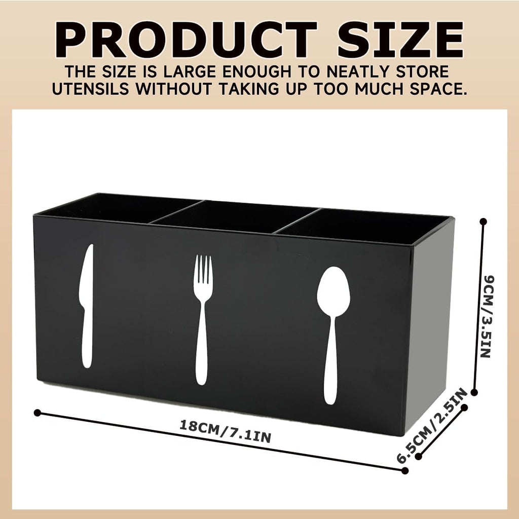 Silverware Holder for Party,Spoon and Fork Organizer(Black)