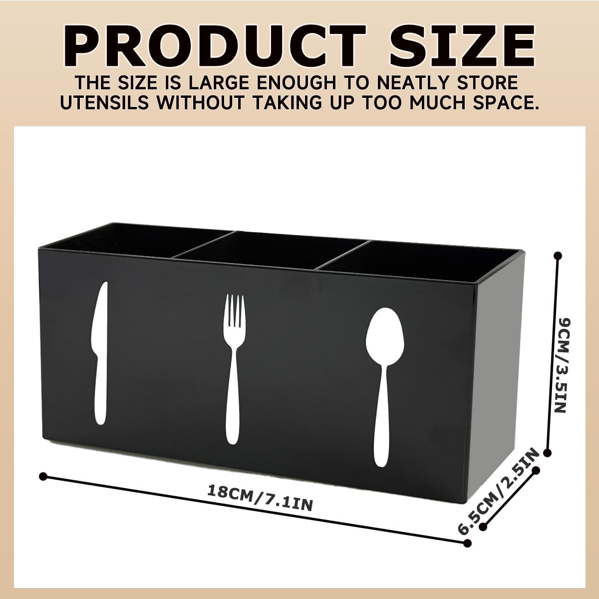 Silverware Holder for Party,Spoon and Fork Organizer(Black)
