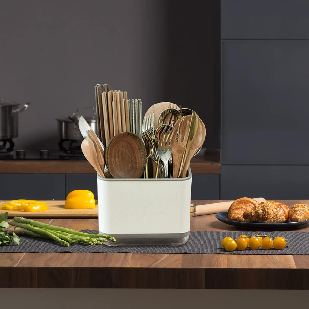 Utensil Holder Cutlery Drainer Sink Caddy, Chopsticks Holder, Grey