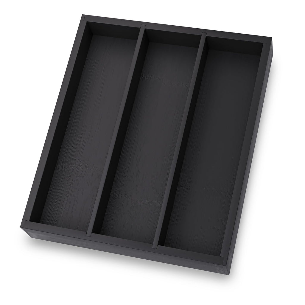 Fibogollo Bamboo Silverware Organizer with 3 Slots for Kitchen(Natural)