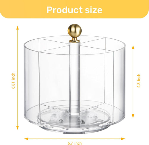 360° Rotating Acrylic Utensil Caddy, Silverware Caddy Countertop, Flatware Cutlery Holder with 4 Compartment