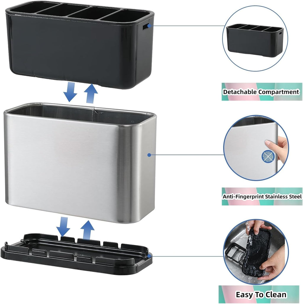 LIBODOUR Utensil Holder,Kitchen Silverware Holder for Countertop