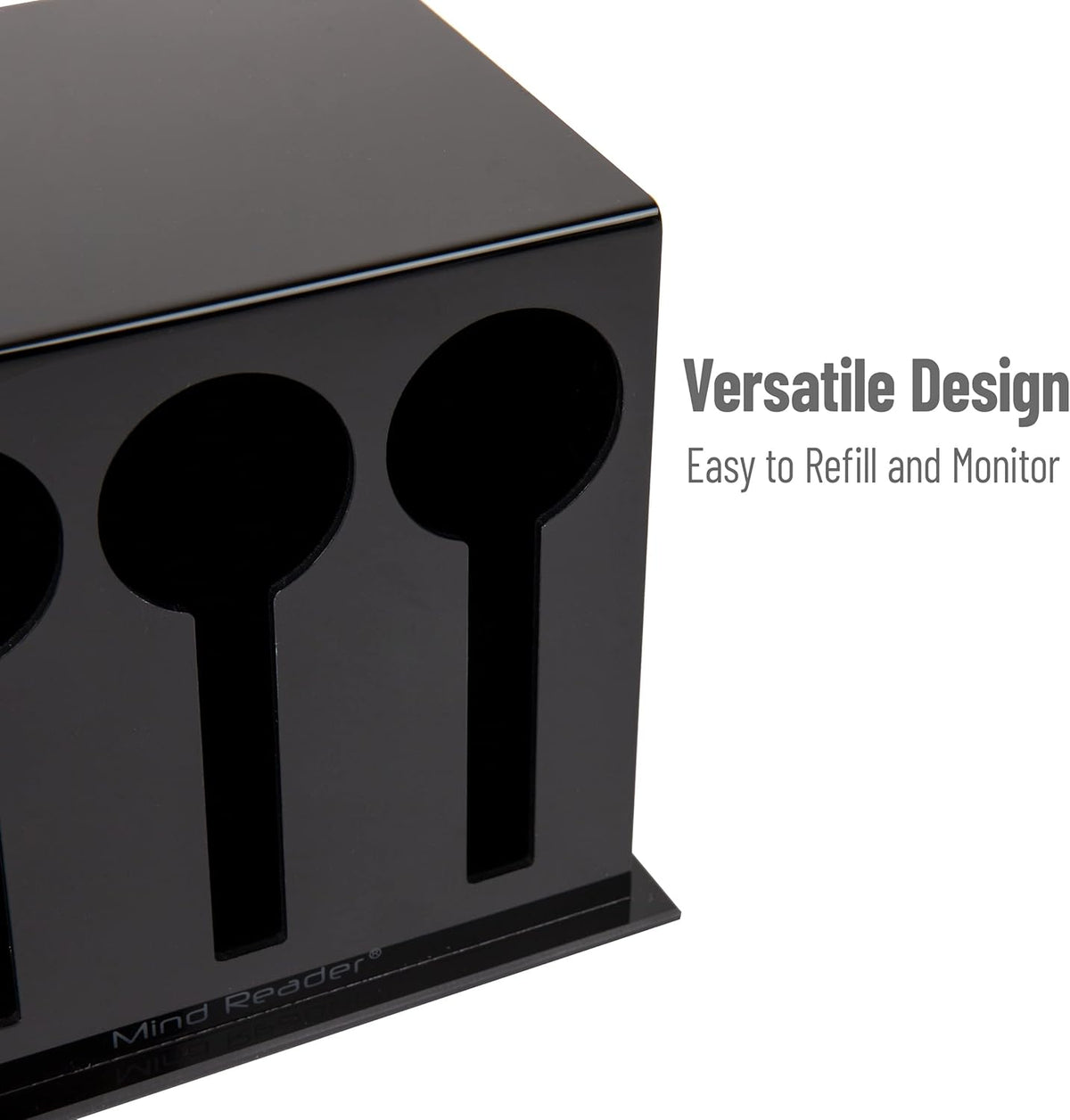 Mind Reader Utensil Dispenser, Silverware Organizer, Plastic Fork and Spoon Dispenser, Kitchen, Black