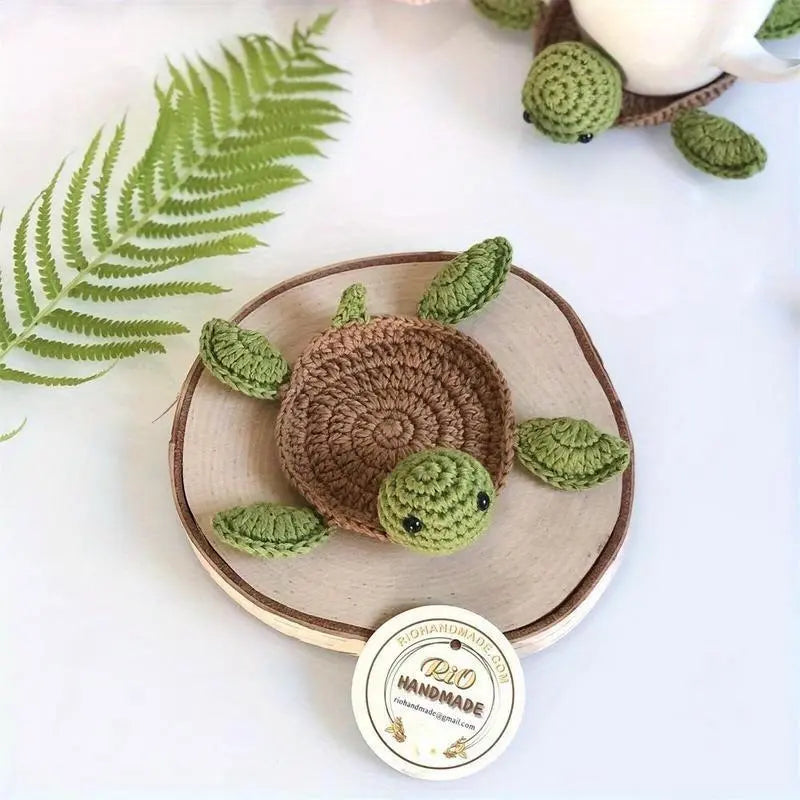 Cute Turtle Design Tea Coaster, 1 Count Handmade Crochet Insulated Table Protector, Heat Resistant Cup Coaster, Kitchen Coasters, Kitchen Accessories, Quirky Turtle Coasters, Coasters For Drinks, Decorative Coaster