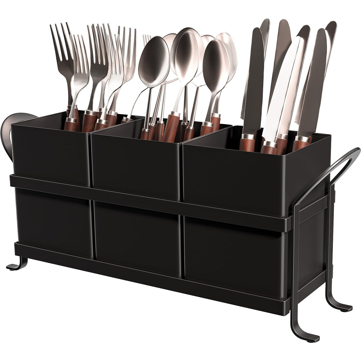 White Kitchen Utensil Holder - Chic Silverware Holder for Party, Compact and Versatile Utensil Caddy, Ideal for Countertop and Party Use