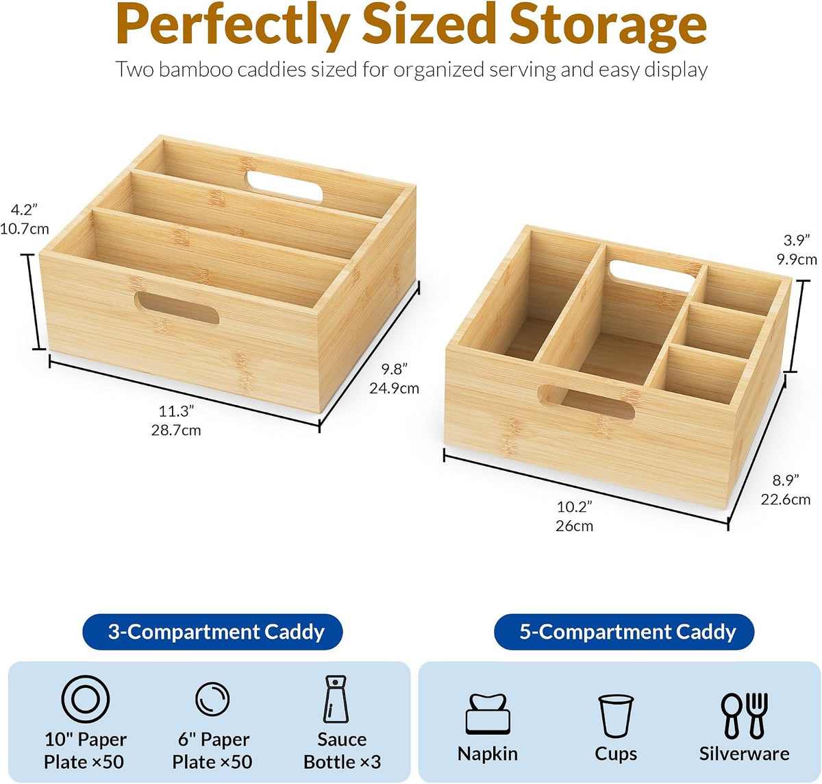 2 Set Silverware Caddy & Paper Plate Organizer