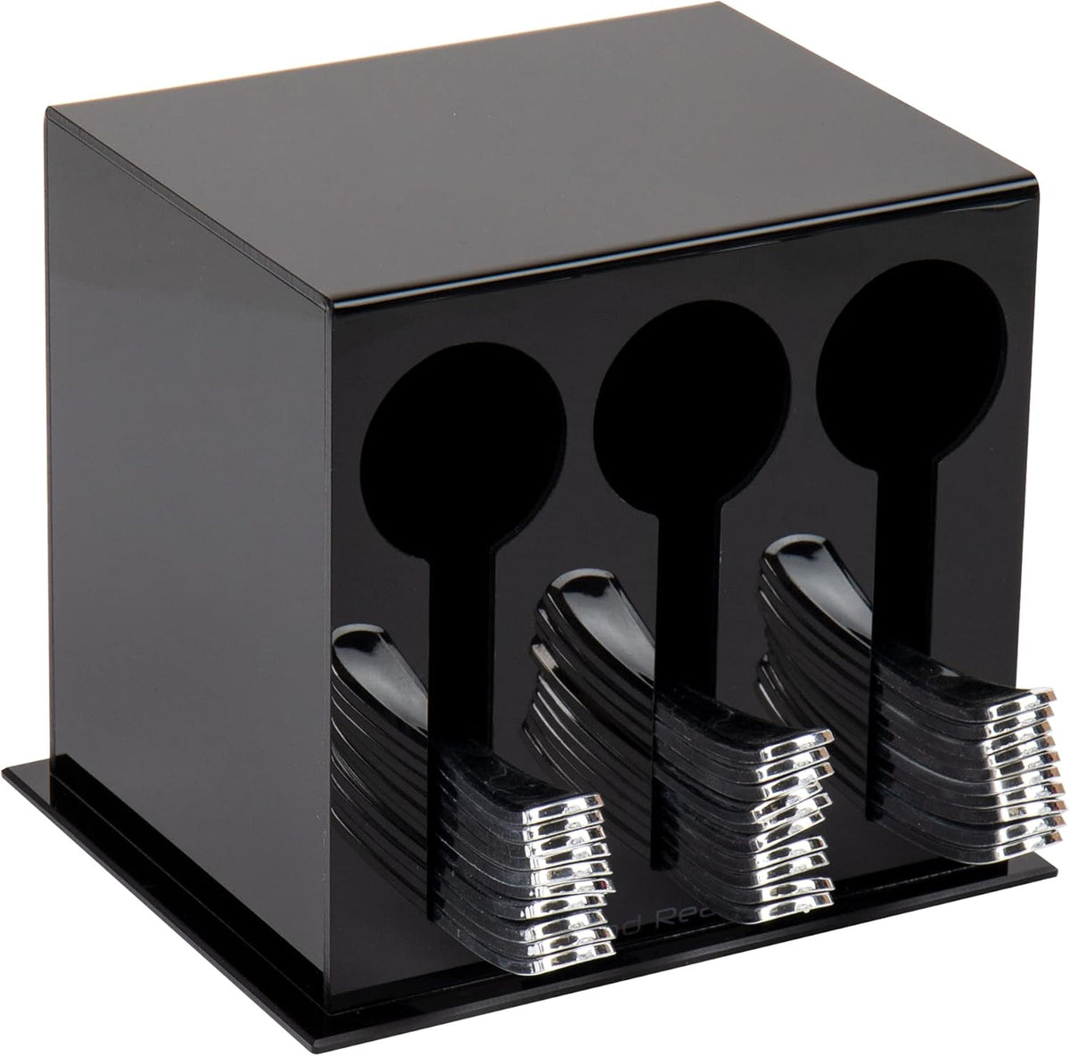 Mind Reader Utensil Dispenser, Silverware Organizer, Plastic Fork and Spoon Dispenser, Kitchen, Black