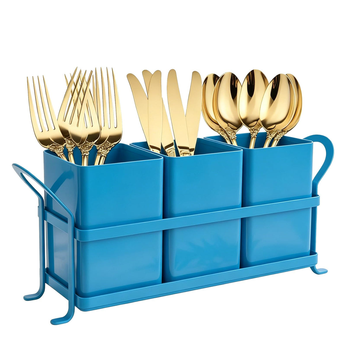 NelyBet Flatware, Cutlery,Kitchen Utensil & Silverware Caddy Organizer Bin Holder for Forks, Spoons, Knives - Perfect for Kitchen Countertop- Black