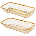 4-Pack Gold Flatware Organizer - Sturdy Mesh Design, Dishwasher-Safe & Easy-Clean Utensil Holder, Silverware Container Drawer Storage