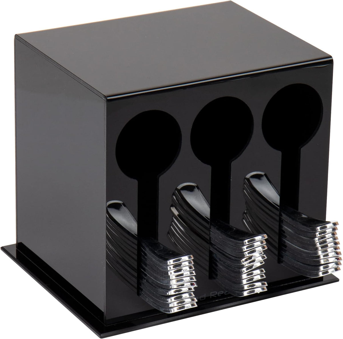 Mind Reader Utensil Dispenser, Silverware Organizer, Plastic Fork and Spoon Dispenser, Kitchen, Black