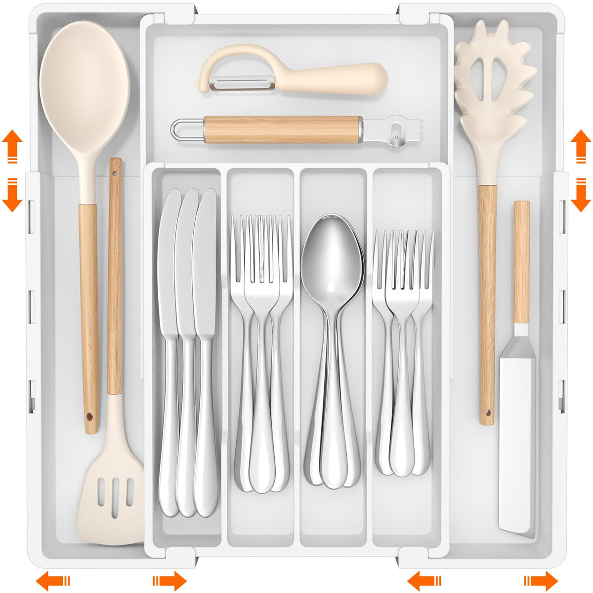Lifewit Expandable Silverware Drawer Organizer, Utensil Tray for Kitchen
