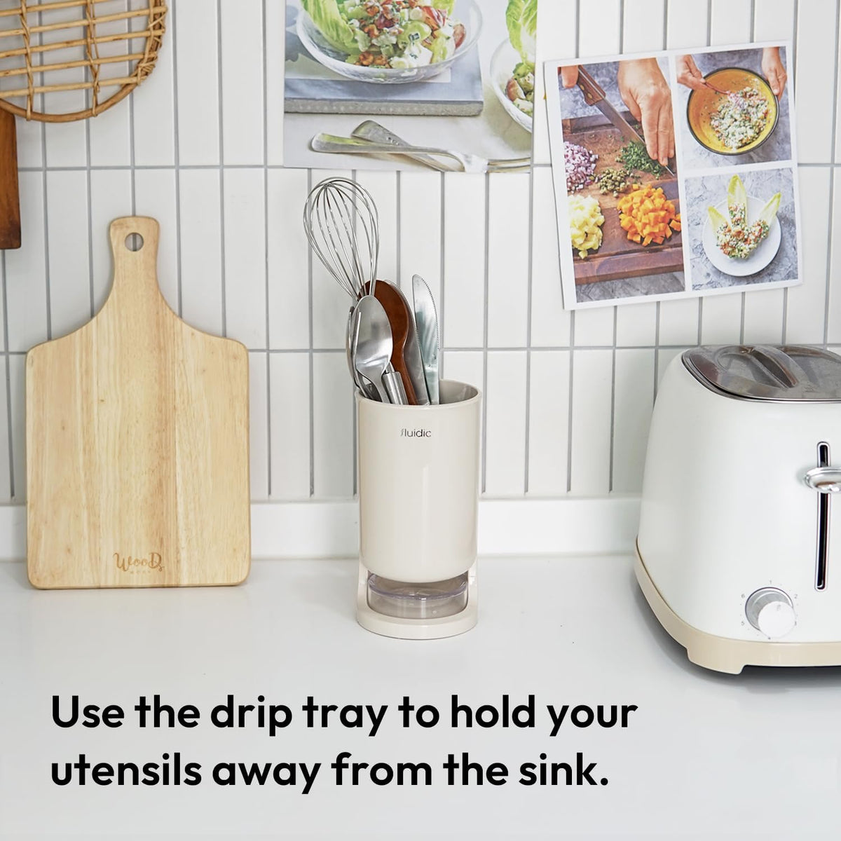 carrotez Self-Draining Utensil Drying Holder - Beige