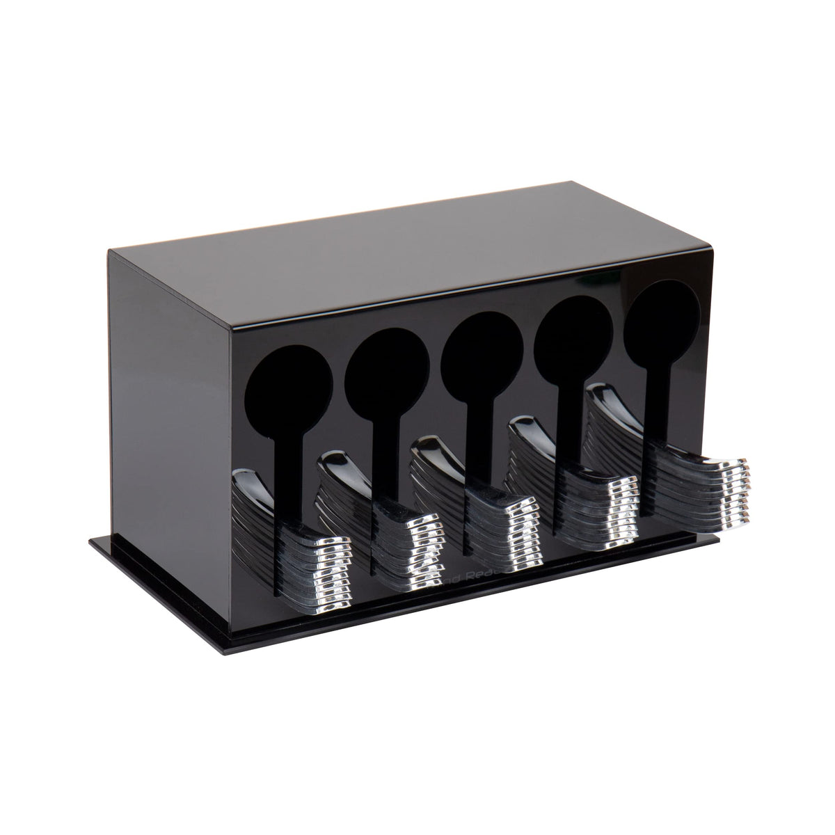 Mind Reader Utensil Dispenser, Silverware Organizer, Plastic Fork and Spoon Dispenser, Kitchen, Black