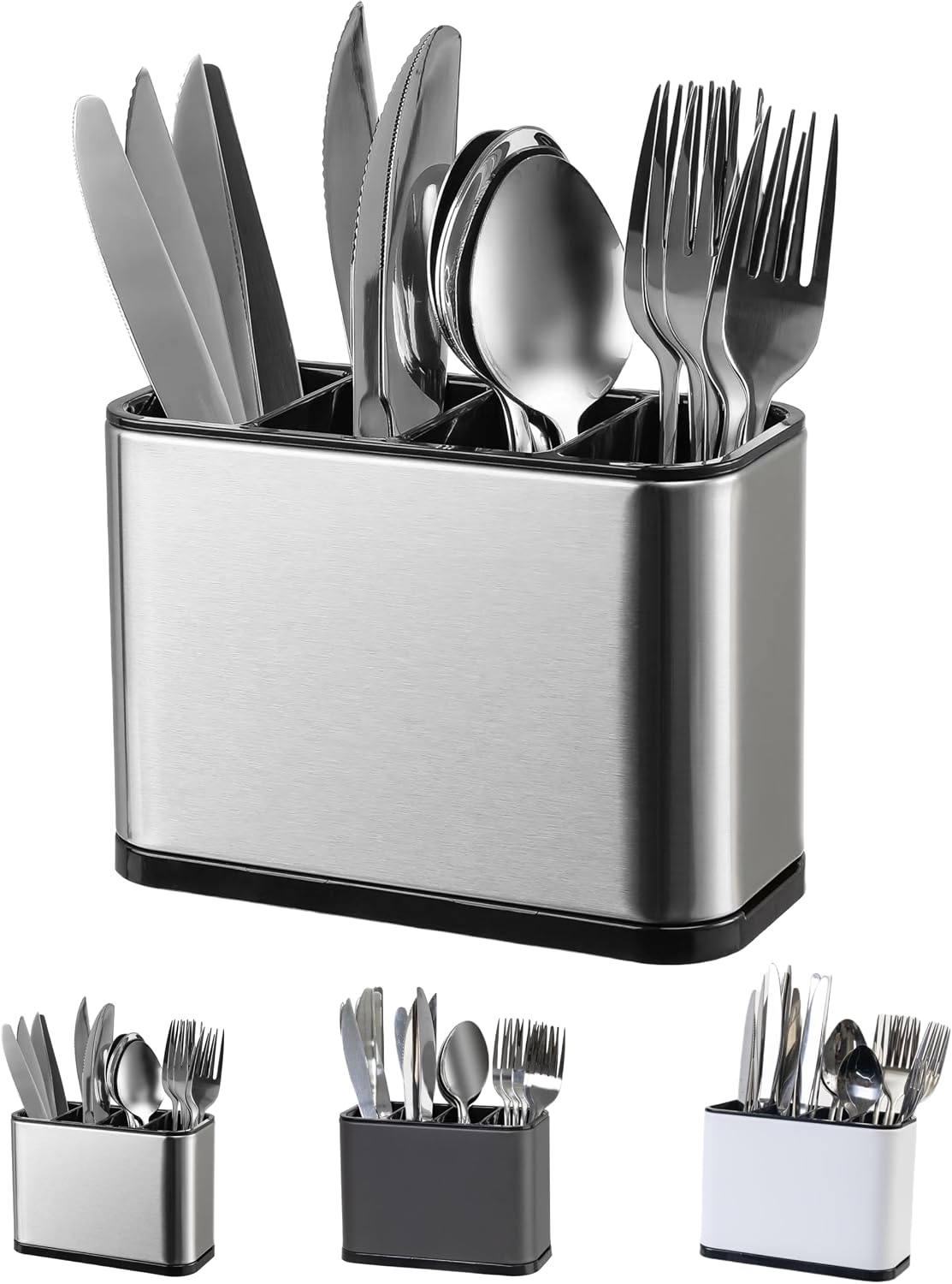 LIBODOUR Utensil Holder,Kitchen Silverware Holder for Countertop