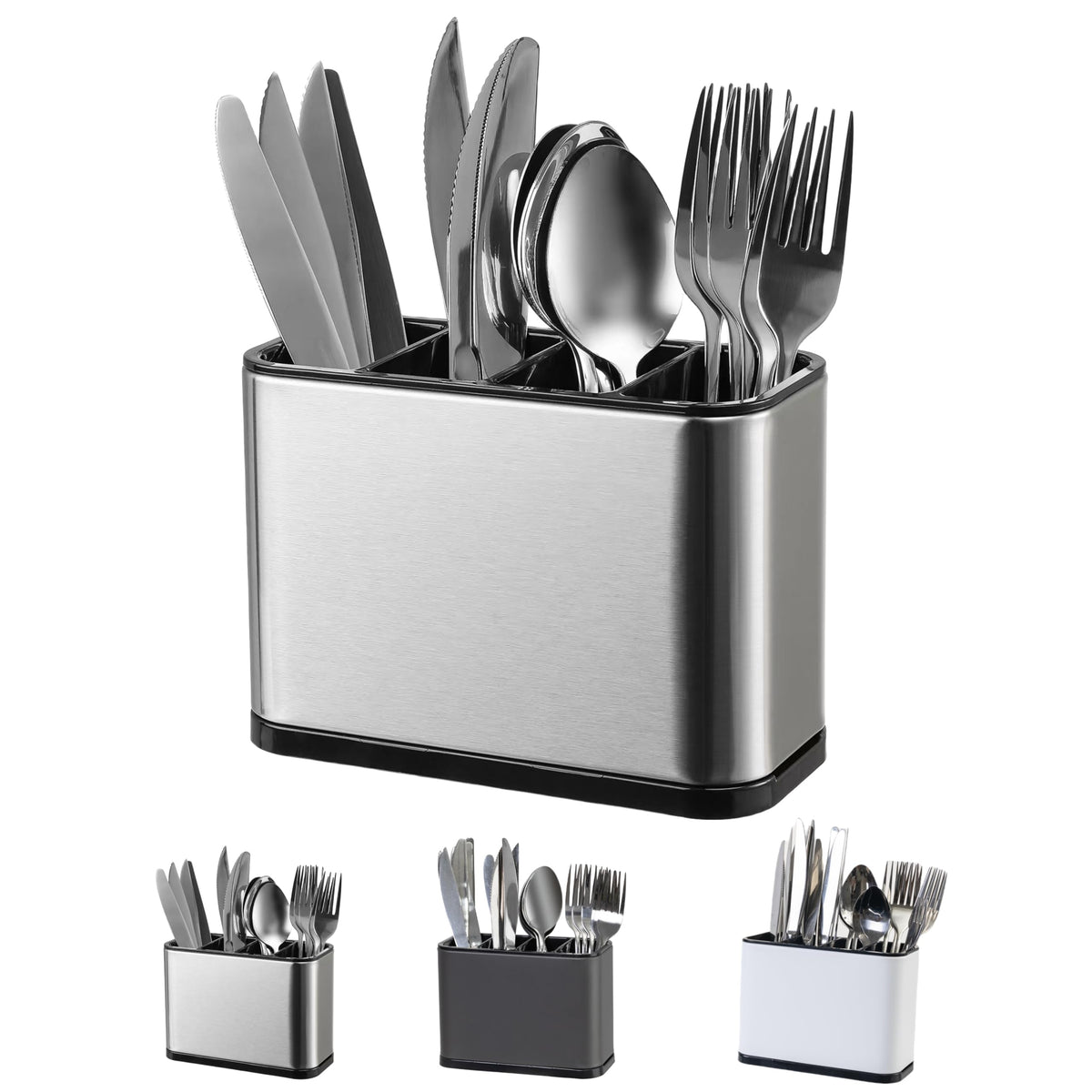 LIBODOUR Utensil Holder,Kitchen Silverware Holder for Countertop