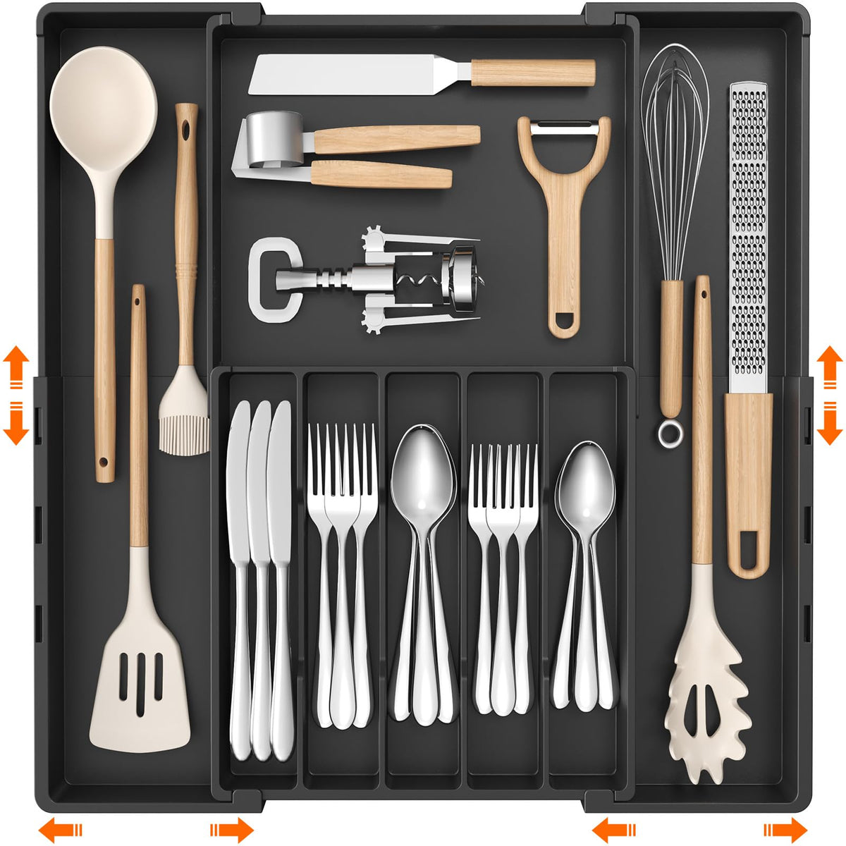 Lifewit Expandable Silverware Drawer Organizer, Utensil Tray for Kitchen